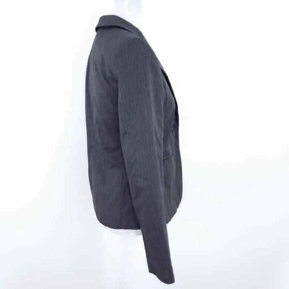 Apt. 9 Blazer Stripe Gray Women Size 6 One Button Career Jacket Blazer Lined - Picture 3 of 10